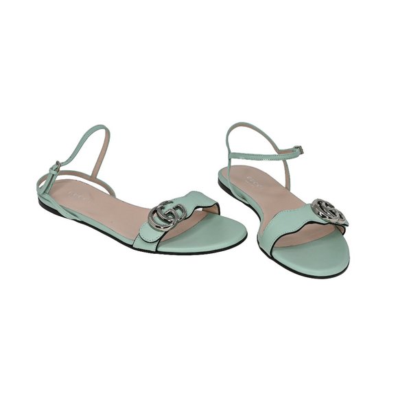 Gucci GG Marmont Leather Flat Sandals